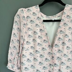 RARE Emerson Fry dress: Swans pink silk